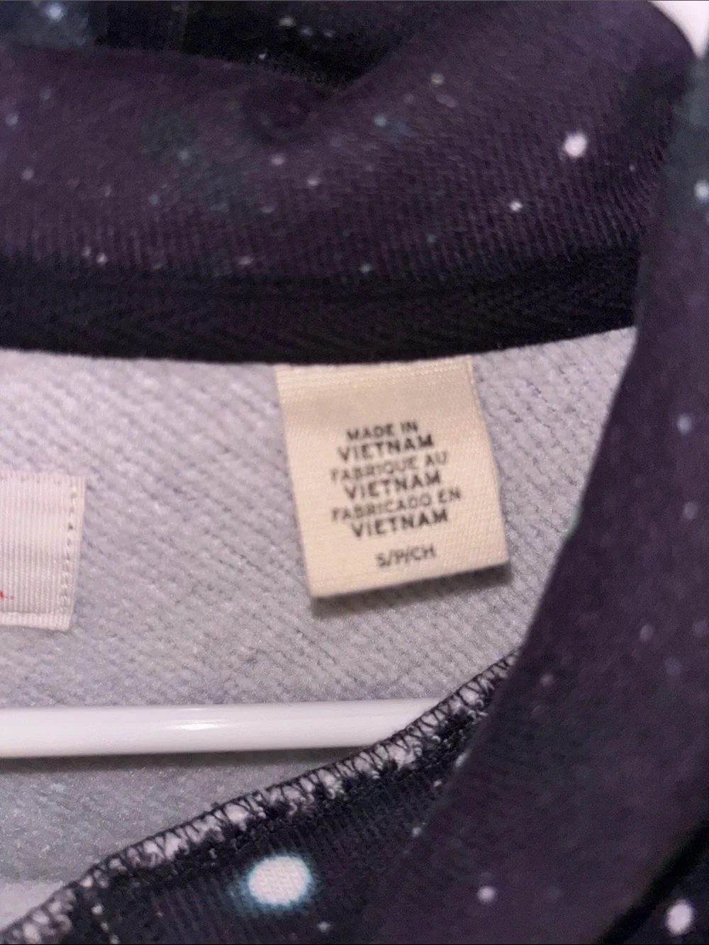 Levi's Galaxy Hooded Sweatshirt in Purple and Black with Yellow Logo - Picture 3 of 6